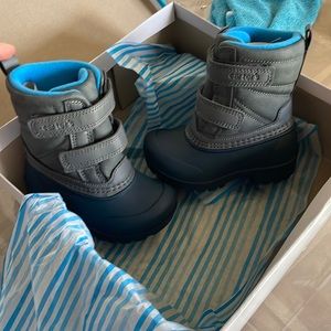 Brand new boys blue and grey toddler snow boots